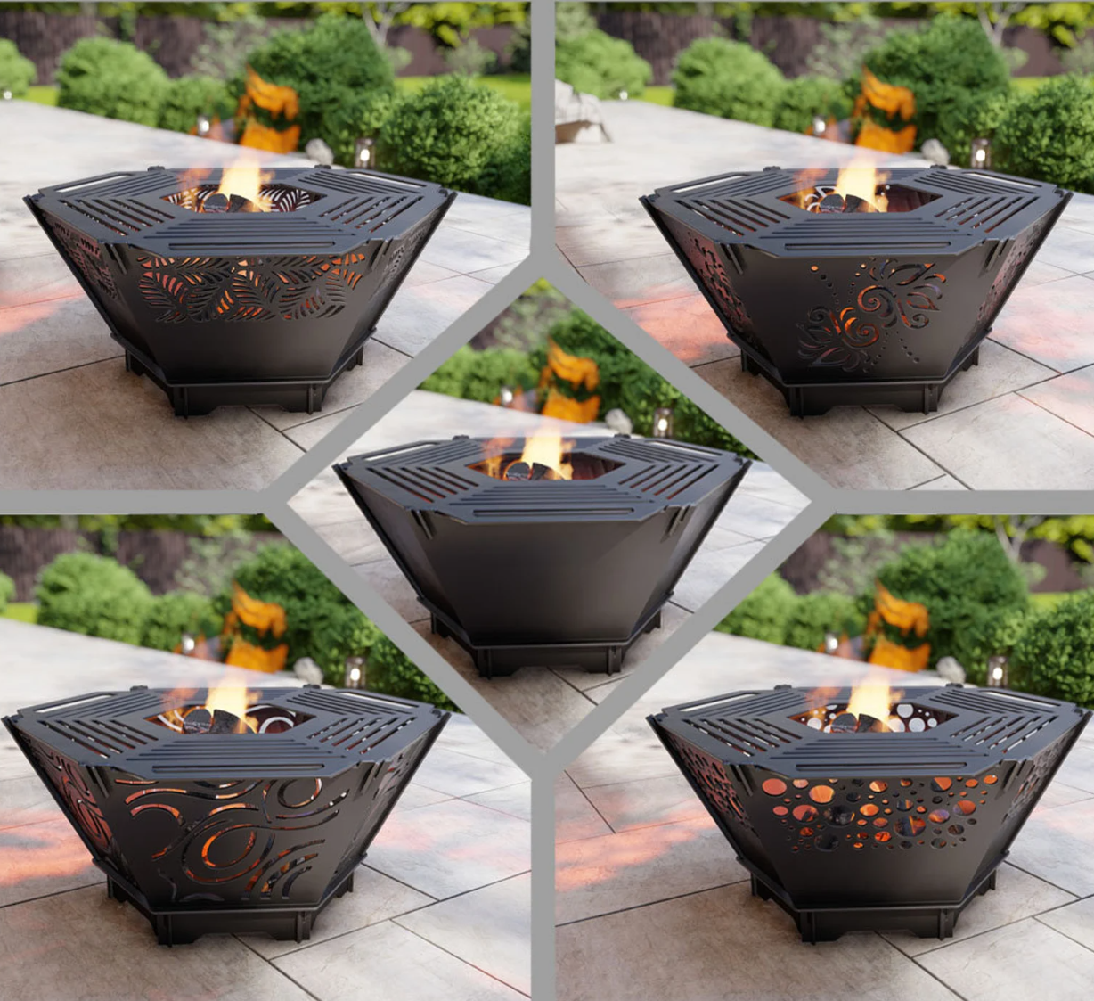 Lumina Hexa Fire Grill – egyedi tűzrakó grill