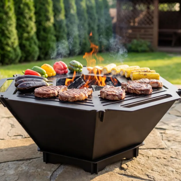 Lumina Hexa Fire Grill – egyedi tűzrakó grill - kép 2