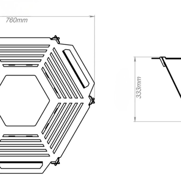 Lumina Hexa Fire Grill – egyedi tűzrakó grill - kép 5
